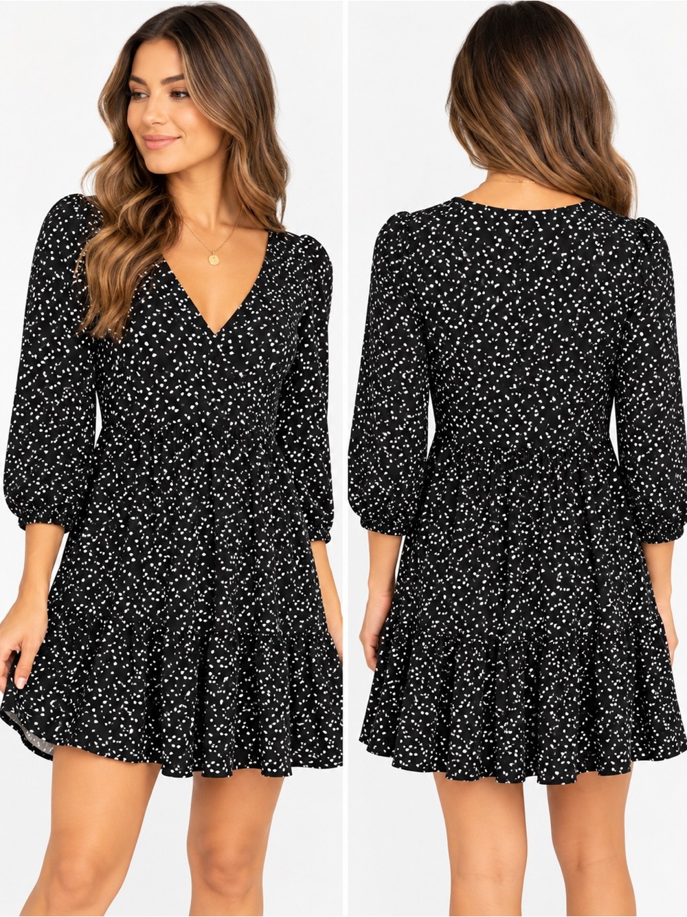 Muse Petite Short Story Floral Print Tiered Mini Dress – XSP